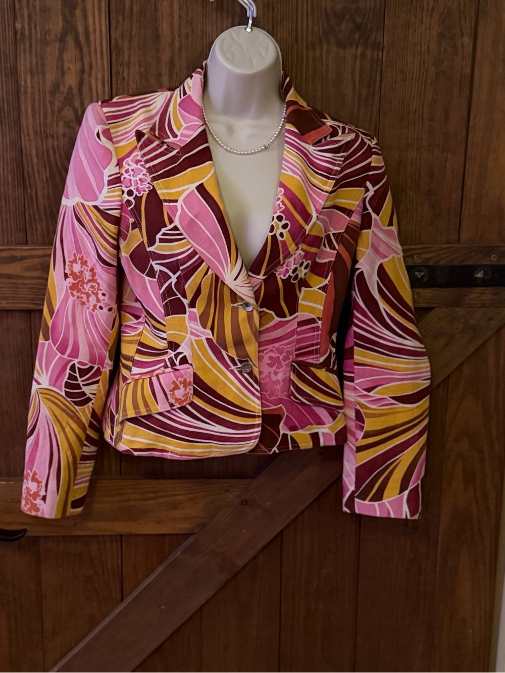 Vintage D&G Dolce & Gabbana Floral Linen Blazer IT 40 US 4 Y2K